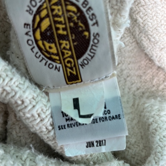 Earth Ragz Heavy hoodie beige Size Large woven pullover - Picture 5 of 7